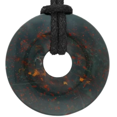 Imagen de Lebensquelle Plus Heliotropo Donut Ø 30 mm Colgante de piedras preciosas