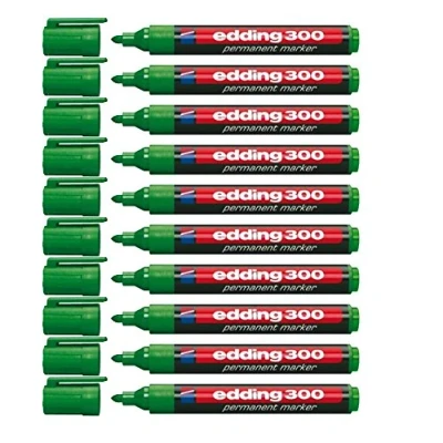Imagen de Edding LOT de 10 Marqueurs 300 permanent, corps plastique, pointe ogive coloris vert