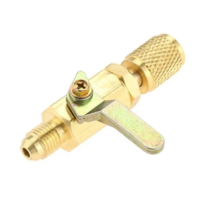 Imagen de Aupoko Válvula de Bola Recta 1/4&#039;&#039; SAE Adaptador Giratorio para Aire Acondicionado R134a R410a R12 refrigerante