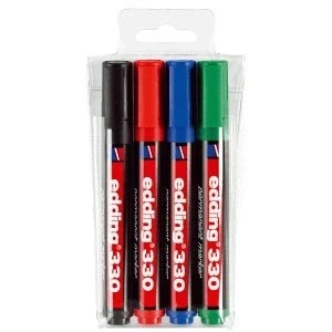 Imagen de edding marqueur permanent 330 pointe en biseau vE = 4 couleurs