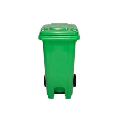 Imagen de JARDIN202 Cubo de Basura 120 Litros con PEDAL y Ruedas Contenedor Robusto L + Bolsas (Verde)