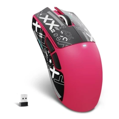 Imagen de MAMBASNAKE X ATTACK SHARK X11SE Ratón inalámbrico para juegos,22000DPI,sensor PixArt PAW3311,BT/2,4G/cable,peso ligero de 59g con cinta,clics 2000W,aceleración 40G,larga batería,para Win/Mac Rojo Baya