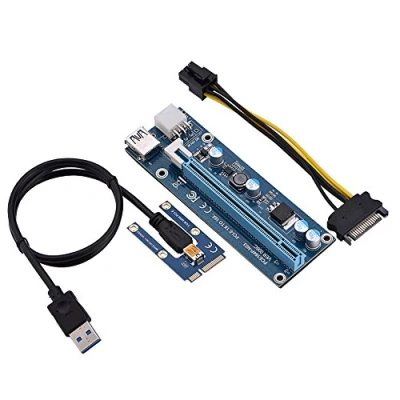 Imagen de VBESTLIFE Mini PCI E zu Express16x 6 poliger Extender Riser Adapter mit SATA Netzkabel Zum Extrahieren externer Grafikkarten für Laptops