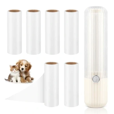 Imagen de Rodillo Quitapelusas Adhesivo, Extra Pegajoso Lint Roller, 210 Hojas, Portátil Mini Quitar Pelusas para Eliminar el Pelo de Mascotas la Ropa, los Sofás y Ropa Cama (7 Rollos, Blanco)