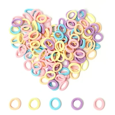 Imagen de Cooetr 100 Piezas Elástico de Pelo Coletero Niñas Colorido para Bebé, Gomas Pequeñas, Mini Bandas