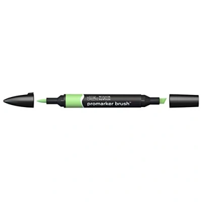 Imagen de Winsor &amp; Newton Promarker Brush Rotulador Doble Punta, Punta Pincel, Tinta Base Alcohol, Color Apple (g338)