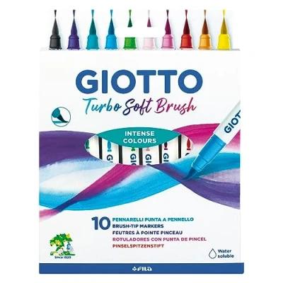 Imagen de Giotto Rotulador turbo soft brush punta de pincel caja 10 unidades colores surtidos