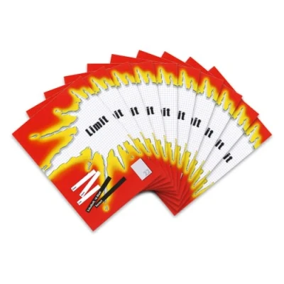 Imagen de Limit 100050509 Cuaderno escolar (DIN A4, cuadriculado, 16 hojas sin borde, 10 unidades), color rojo