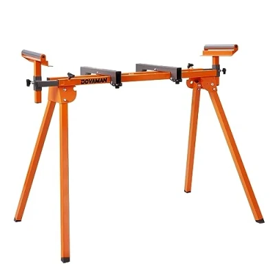 Imagen de DOVAMAN Soporte para Ingletadoras, Capacidad 150 kg, Carril Deslizante Máx 1980 mm, Montaje y Plegado Rápido en 3 Pasos, Compatible DMS01A Mayoría Sierras Ingletadoras MS01A