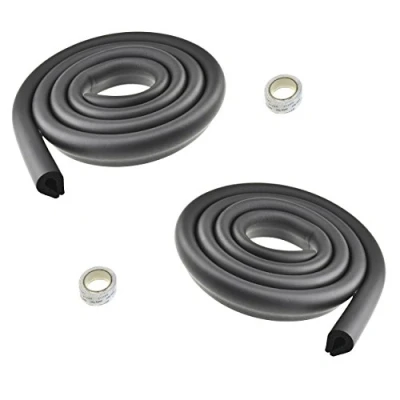 Imagen de TUKA 4 Metros Protector Borde Anti golpe, Forma de U Espuma, anticolisión tira para seguridad Bebés y niños, Suave Protectores Mesa vidrio, 2x 2M, Negro, TKD7003 black