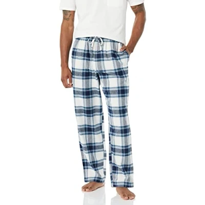 Imagen de Amazon Essentials Pantalón de Pijama en Franela (Disponible Tallas Grandes y Largos Especiales) Hombre, Blanco Gris Cuadros Escoceses, S