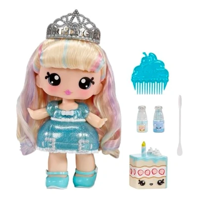 Imagen de YUMMILAND Large Doll y Num Nom Lipgloss Pet Callie Birthday Cake Sprinks Muñeca Perfumada con Kit de Brillo Labios DIY Adecuado para Niñas Niños mayores 4 años