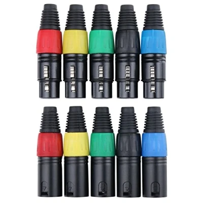 Imagen de Pronomic set de clavijas XLR hembra/macho 2x 5 piezas colores
