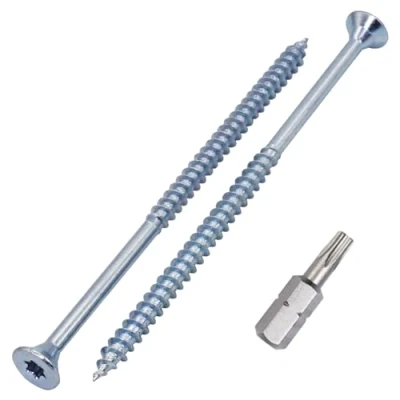 Imagen de SKIR&#039;CO (20 uds) tornillos para madera de acero galvanizado, 5,0 x 100 mm, Torx cabeza avellanada, aglomerado, parcialmente roscados