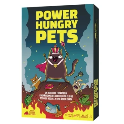Imagen de Exploding Kittens Power Hungry Pets Juego De Estrategia Engañosamente Sencillo en el Que Todo se Reduce a una Única Carta Partir 7 Años 2 6 Jugadores 15 Min. por Partida Español