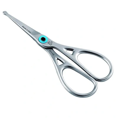 Imagen de REMOS Tijeras para el pelo de la nariz con punta bola y dentado en acero inoxidable 11 cm