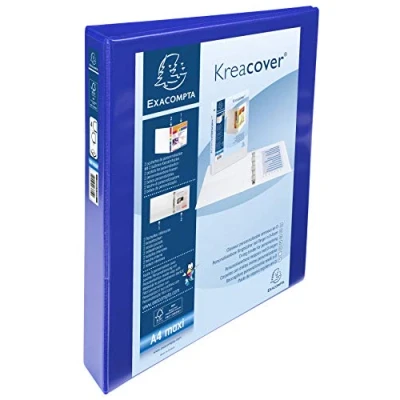 Imagen de EXACOMPTA Archivador personalizable rígido con 2 bolsillos KreaCover 4 anillas en D 30 mm A4 maxi