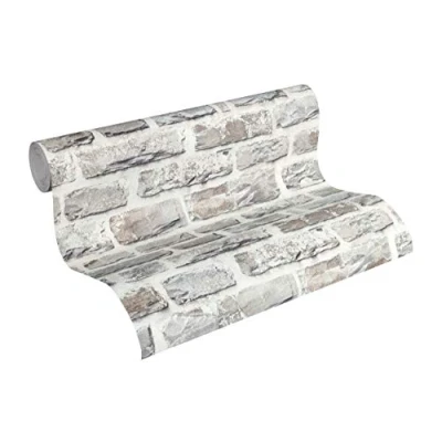 Imagen de A.S. Création Papel pintado Efecto Piedra Elements tejido no 10.05 m x 0.53 Gris De Colores Fabricado en Alemania 361403 36140 3, multicolor