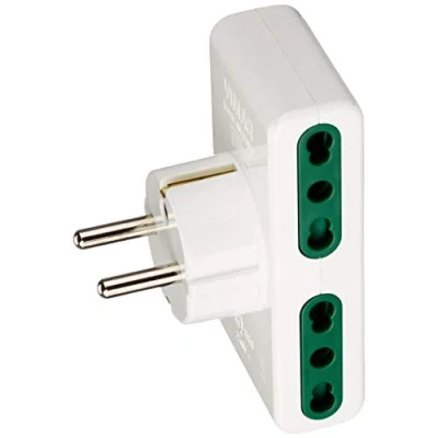 Imagen de Vimar Adaptador de enchufe Schuko + 4 tomas 10/16, Blanco