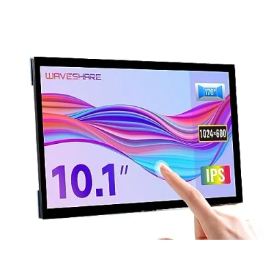 Imagen de Waveshare 10.1inch Capacitive Touch Screen LCD (E), 1024x600 Resolution HDMI IPS Fully Laminated Support 10 Points for Raspberry Pi, Jetson Nano, and PC