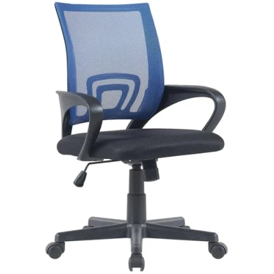 Imagen de Silla De Escritorio Genius Tapizada En Tejido Malla I Estudio Giratoria &amp; Regulable Altura Oficina Ligera Color:, Color:Azul