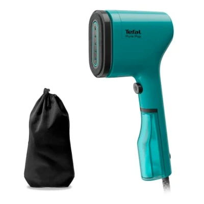 Imagen de Tefal Pure POP DT2024 Vaporizador de ropa, vapor/limpia la producción vapor hasta 20 g/min, elimina pelusas, tejidos delicados, accesorio reversible, ultracompacto, fácil viajar,