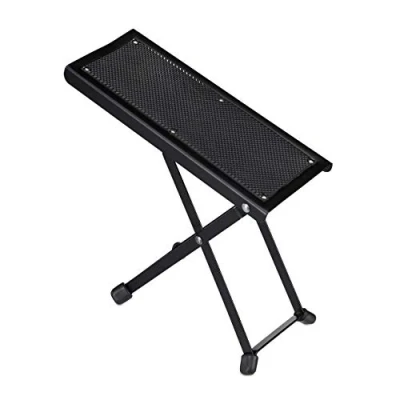 Imagen de 2 Reposapiés para guitarrista, Soporte ergonómico, Antideslizante, Plegable, 4 Alturas, Negro