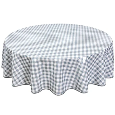 Imagen de Home Direct Mantel de Hule, Redondo 140 cm Gris Claro