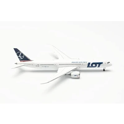 Imagen de Herpa Modelo de avión Boeing 787 9 Dreamliner Lot Polish Airlines, Fiel a su Escala Original 1:500 avión, Pieza colección, decoración, sin peana, Miniatura Metal