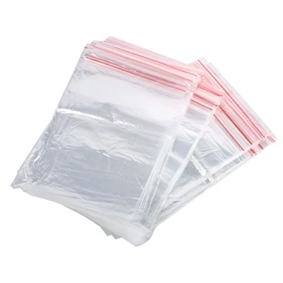 Imagen de Grado alimenticio Bolsas con Cierre Hermetico Transparentes de Plastico Automatico 100 Piezas(13 * 19CM)