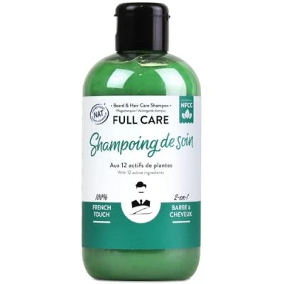 Imagen de Señor Barbier: Champú Hombre Barba y Cabello Sin Sulfato FULL CARE Producto francés 2 en 1 nutritivo, natural, anticaída para un cuidado completo con aroma sándalo 250 ml