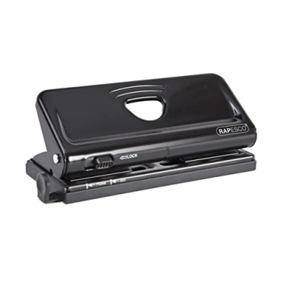 Imagen de Rapesco 1342 Perforadora Ajustable para 6 Agujeros, Capacidad 10 Hojas, Negro
