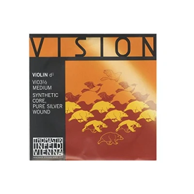 Imagen de Thomastik cuerda para violín 1/2 Vision Re núcleo sintético, entorchado en plata pura, medio