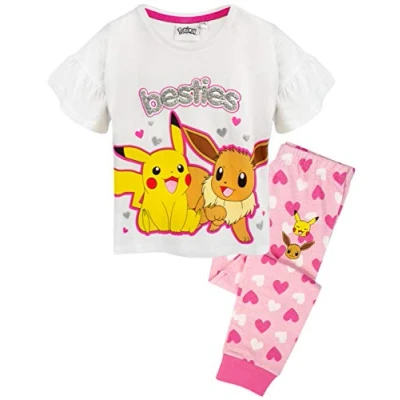 Imagen de Pokémon Pijama Pikachu y Eevee con Volantes, de pantalón Largo o Corto 11 12 años
