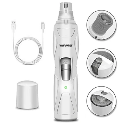 Imagen de WWVVPET Molinillo de uñas para Mascotas, más Potente y silencioso, Baja vibración Perros, cortauñas eléctricas, Cuidado Las Garras Patas sin Dolor, Herramienta Recargable alisado