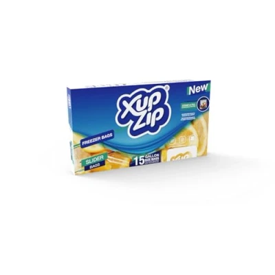 Imagen de XupZip Bolsas para congelar alimentos de primera calidad, reutilizables, Plástico resistente, con sello bambú hermético y a prueba fugas, sin BPA Galón / 4.55L 20