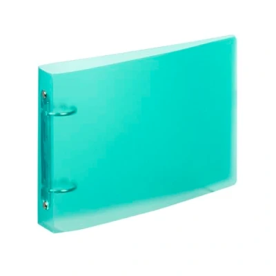 Imagen de Viquel Bristol Archivador de fichas (14,8 x 21 cm, flexible y resistente, 2 anillas, tamaño A5 (25 16,5 cm), color verde turquesa translúcido
