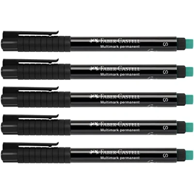 Imagen de Faber Castell Rotulador permanente Multimark S 152399, color negro, 5 unidades