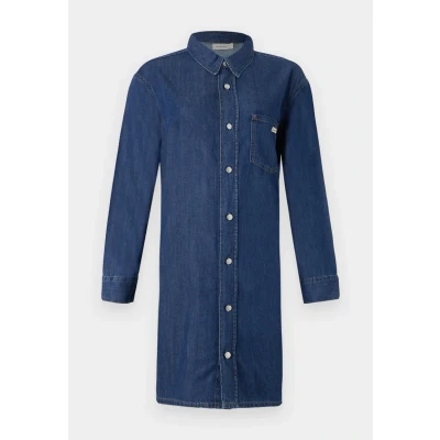 Imagen de Calvin Klein Jeans Belted Shirt Dress Vestido vaquero, Mujer, Talla: XS, Denim blue