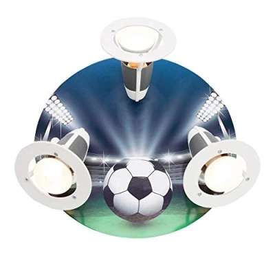 Imagen de elobra Lámpara de techo Fútbol Arena, madera, azul/verde, a +