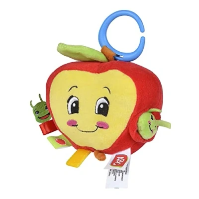 Imagen de Simba ABC 104010086 Manzana de Actividad, Juguete para bebé, con Oruga tracción Trasera y Diferentes Materiales, 18 cm, a Partir 3 Meses