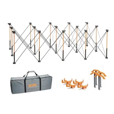 Imagen de Bora Centipede CK15S Soporte de Trabajo 4 x 8 y 15 puntales Mesa portátil XL para Caballete con Patas Plegables Acero, Color Naranja