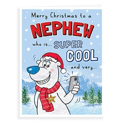 Imagen de Piccadilly Greetings A41334 Tarjeta de Navidad para sobrino (20,3 x 15,2 cm)