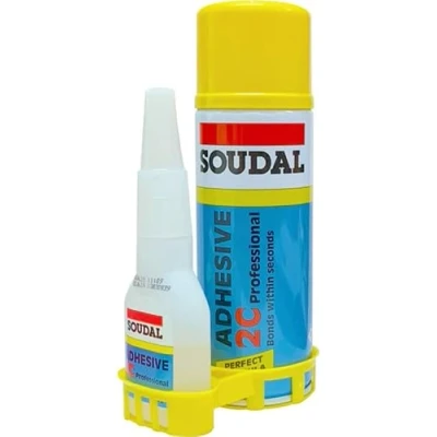 Imagen de Soudal 2C Kit de pegamento superadhesivo profesional (50 g, ciano y activador 200 ml)