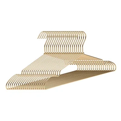 Imagen de COM FORT HOUSE Percha Aluminio en Pack de 10, 20, 30 y 40 Und. Perchas Metal 42 cm Largo, Inoxidables Resistentes, Color Dorado, 20