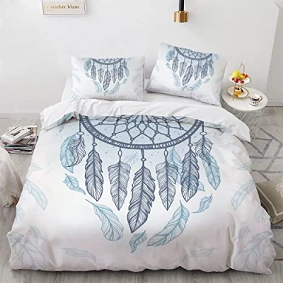 Imagen de ApttEk Fundas Nórdicas Poliéster Suave 135X200Cm Atrapasueños Funda Nórdica 135X200 Nordicas Cama 90 + De Almohada 40X75 Cm Duradero Y Secado Rápido