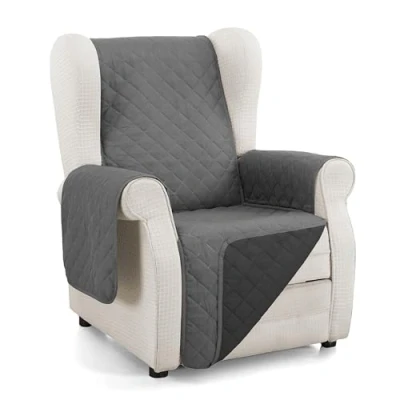 Imagen de Martina Home Cubre sofa acolchado reversible Ambar 1 Plaza/Relax Antracita Negro