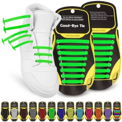 Imagen de SULPO Cordones de Silicona Elásticos Sin Necesidad Atar Planos para Adultos y Ni?os