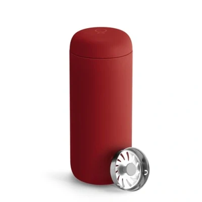Imagen de Fellow Carter Move taza de viaje acero inoxidable con aislamiento al vacío para café y té interior cerámica protector contra salpicaduras, color rojo, 16 onzas