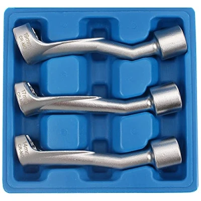 Imagen de CCLIFE 3 piezas Juego de llave Especial para Tubos Inyección 1/2&quot; Llaves Inyectores 14/17/19mm, tubo con anillo apertura 6 lados, CR MO